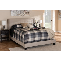 Baxton Studio CF8031B-Charcoal-Full Lisette Modern and Contemporary Charcoal Grey Fabric Upholstered Full Size Bed